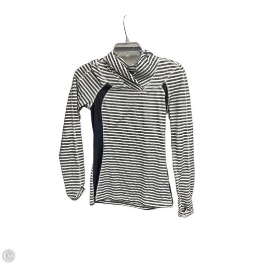 Athletic Top Long Sleeve Collar By Lululemon In Striped Pattern, Size: S