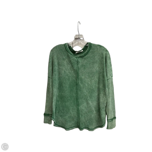 Top Long Sleeve By Zenana In Green, Size: S