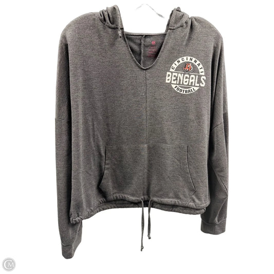 Sweatshirt Hoodie By Nfl In Grey, Size: L