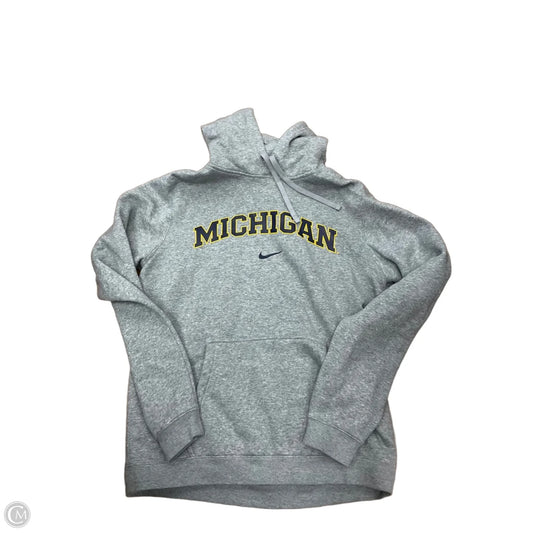Sweatshirt Hoodie By Nike In Grey, Size: M