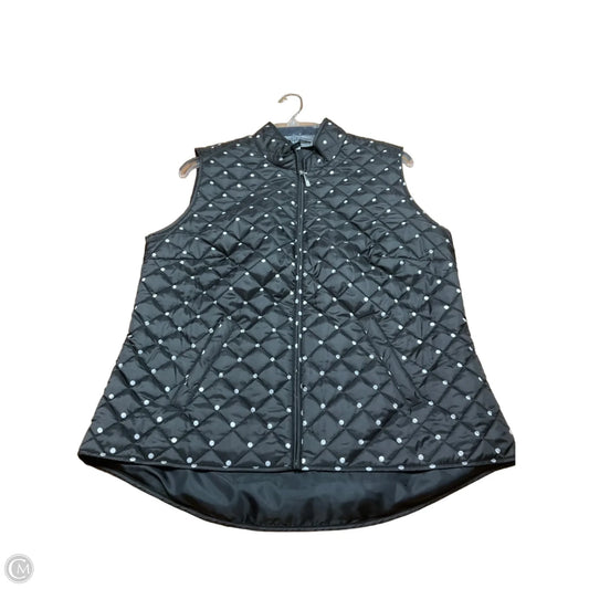 Vest Puffer & Quilted By Karen Scott In Polkadot Pattern, Size: M
