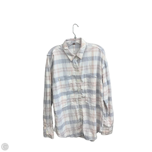 Top Long Sleeve By Free People In Plaid Pattern, Size: M