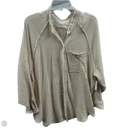 Top Long Sleeve By Aerie In Cream, Size: S