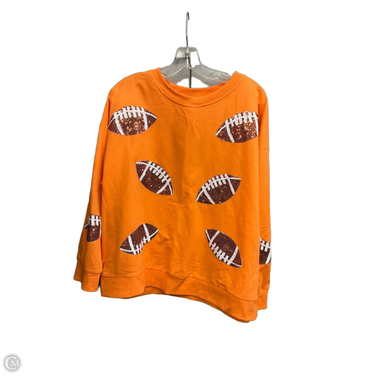 Sweatshirt Crewneck By Bibi In Orange, Size: M