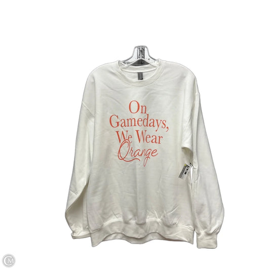 Sweatshirt Crewneck By Gildan In White, Size: L