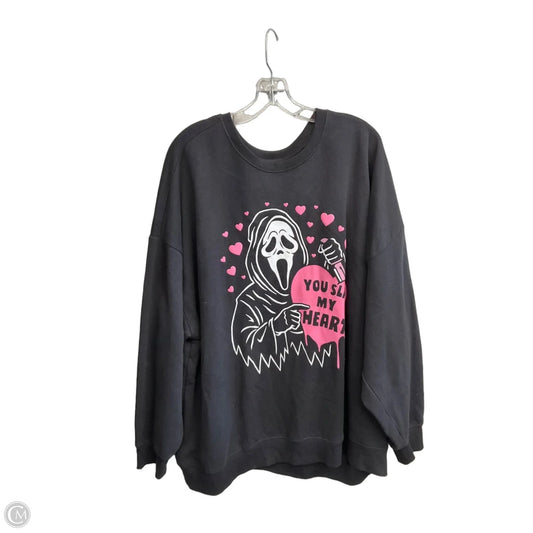 Sweatshirt Crewneck By Clothes Mentor In Black, Size: 3x
