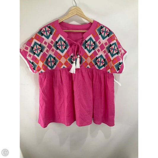 Top Short Sleeve By Clothes Mentor In Pink, Size: M