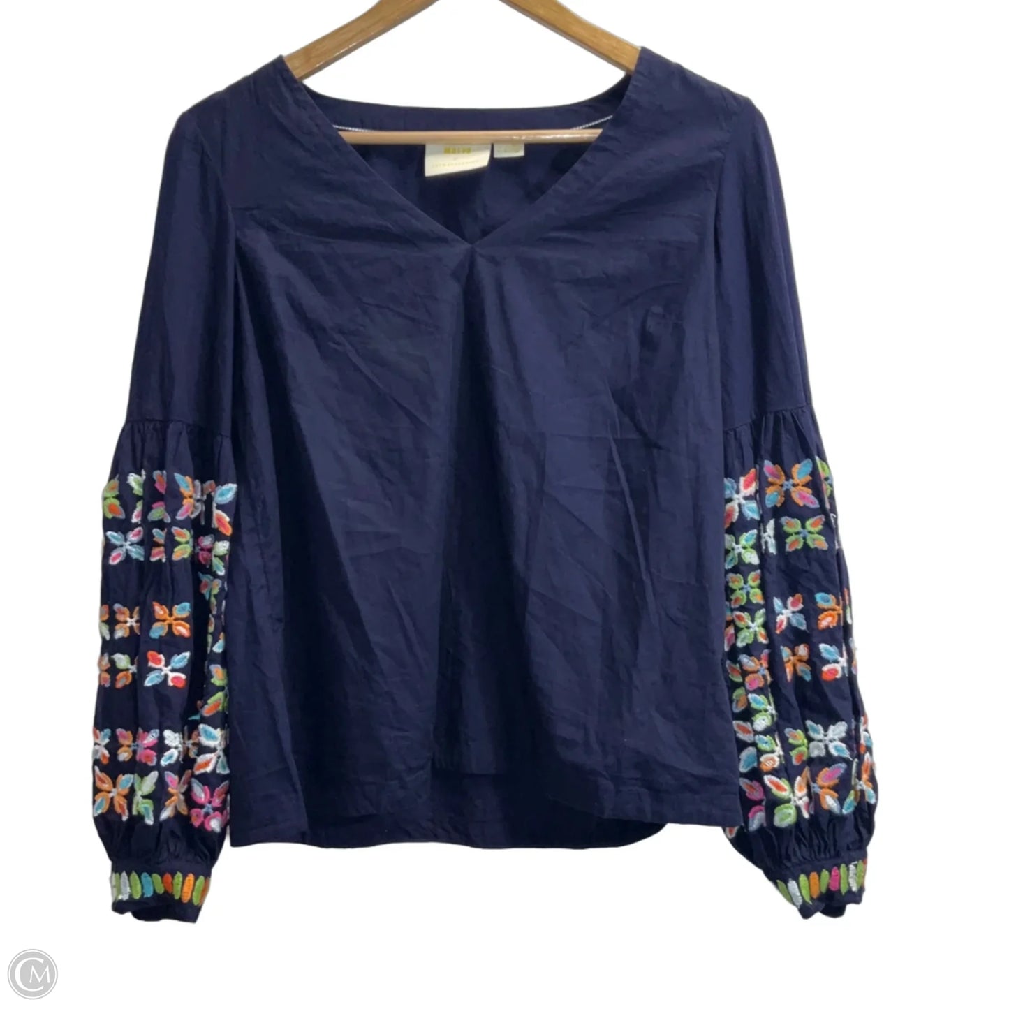 Top Long Sleeve By Maeve In Blue, Size: 6