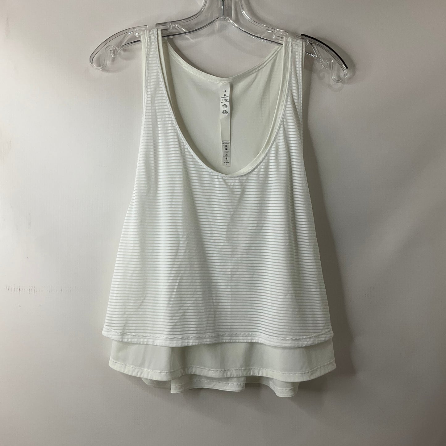 Athletic Tank Top By Lululemon In White, Size: 12