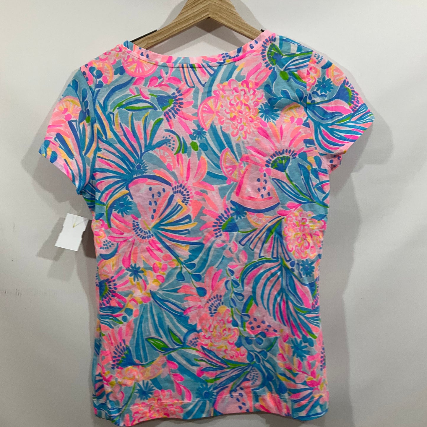 Top Short Sleeve By Lilly Pulitzer In Tropical Print, Size: S