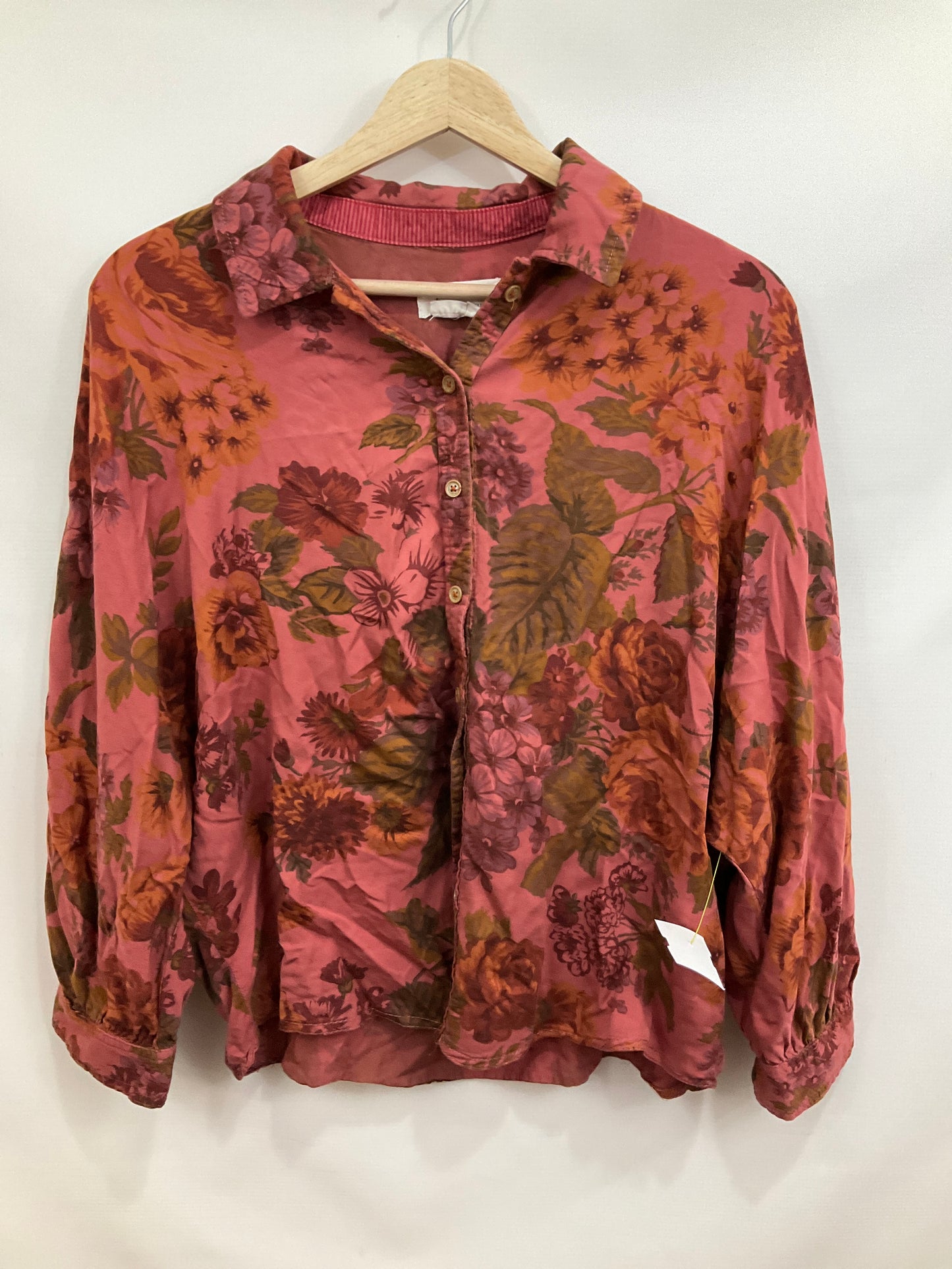 Top Long Sleeve By Anthropologie In Orange, Size: S