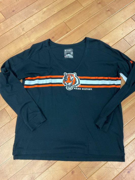 Top Long Sleeve By Nfl In Blue & Orange, Size: L