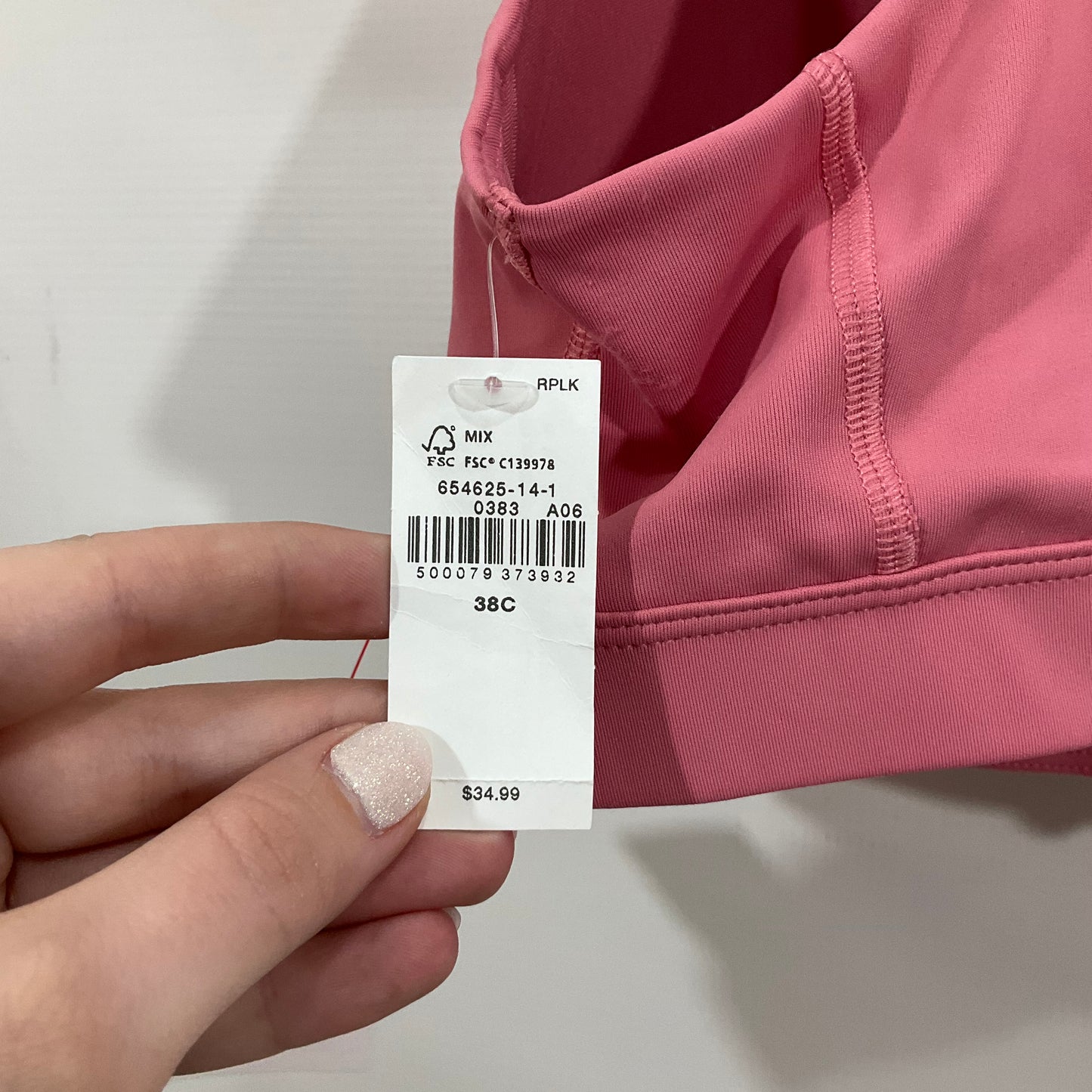 Athletic Bra By Old Navy In Pink, Size: 38c