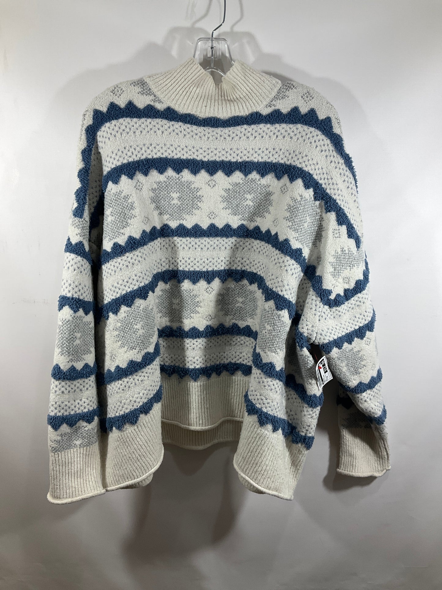 Sweater By Ana In Blue & Cream, Size: 3x