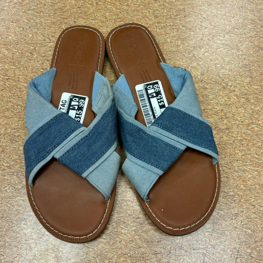 SANDALS FLATS by TOMS In BLUE, Size: 8