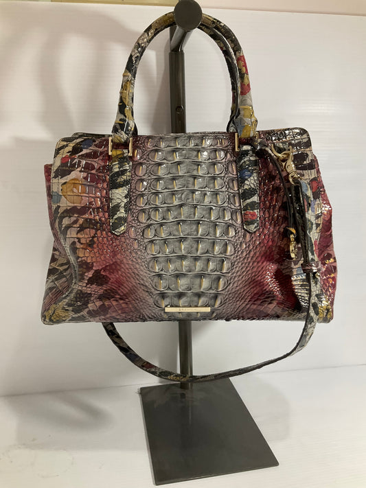Crossbody Designer By Brahmin In Grey & Red, Size:Medium