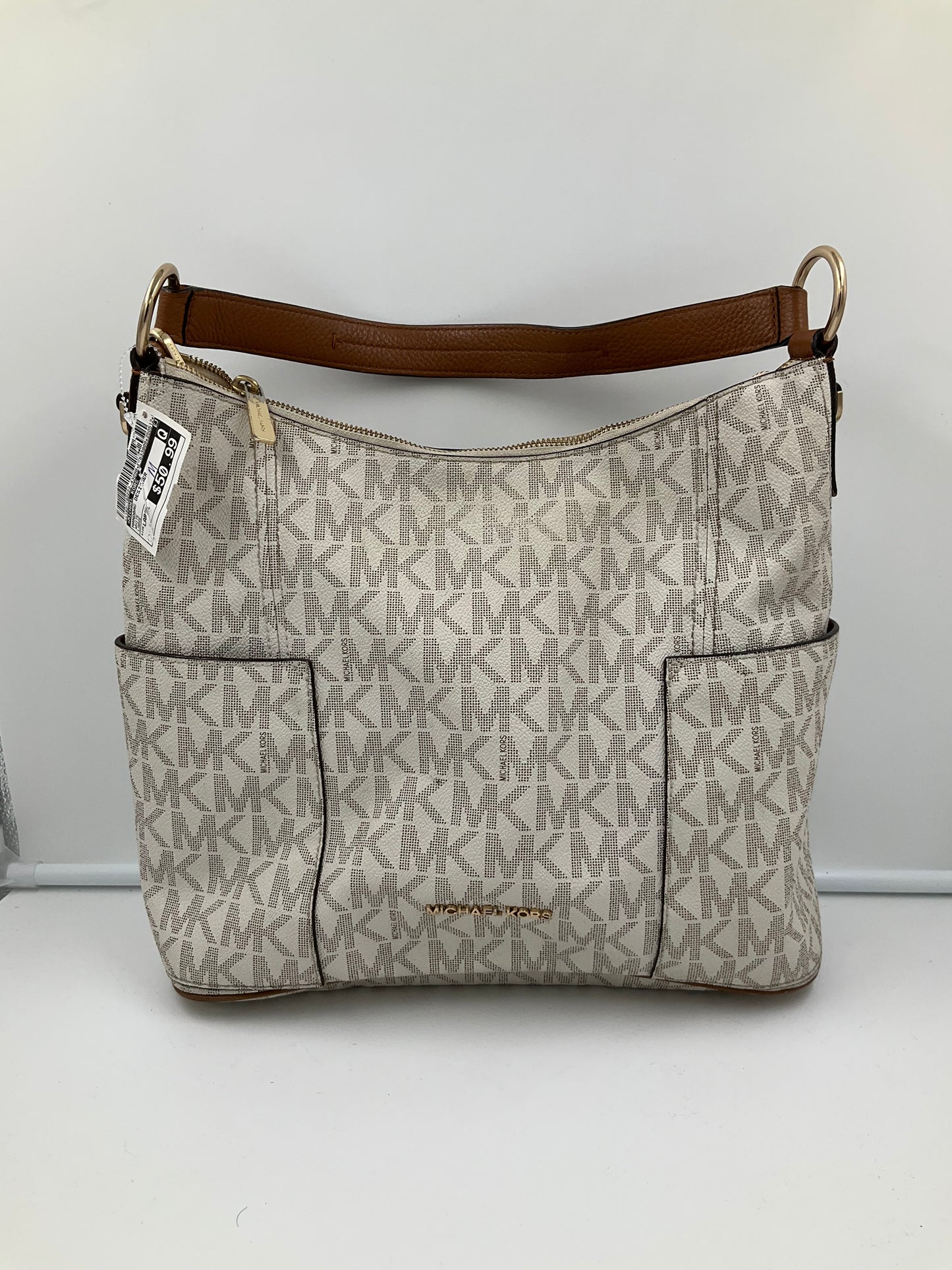 Handbag Designer By Michael Kors In White, Size:Large