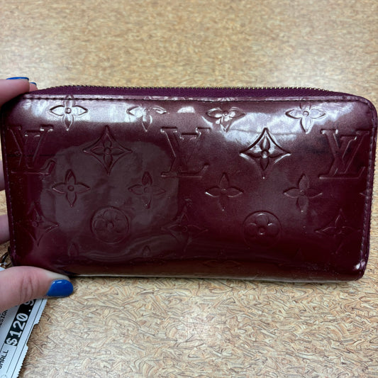 Wallet Luxury Designer By Louis Vuitton In Maroon, Size:Small