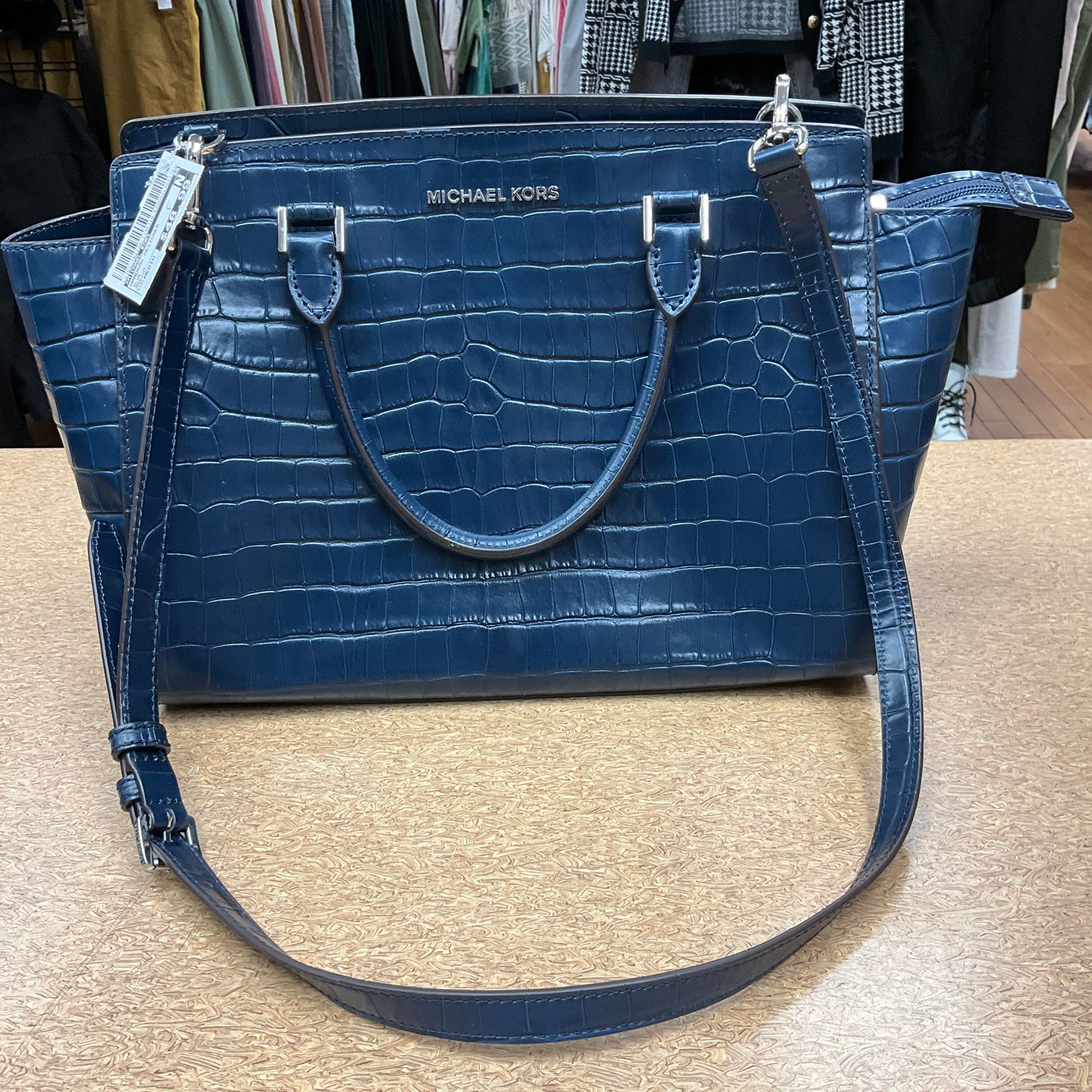 Handbag Designer By Michael Kors In Blue, Size:Medium