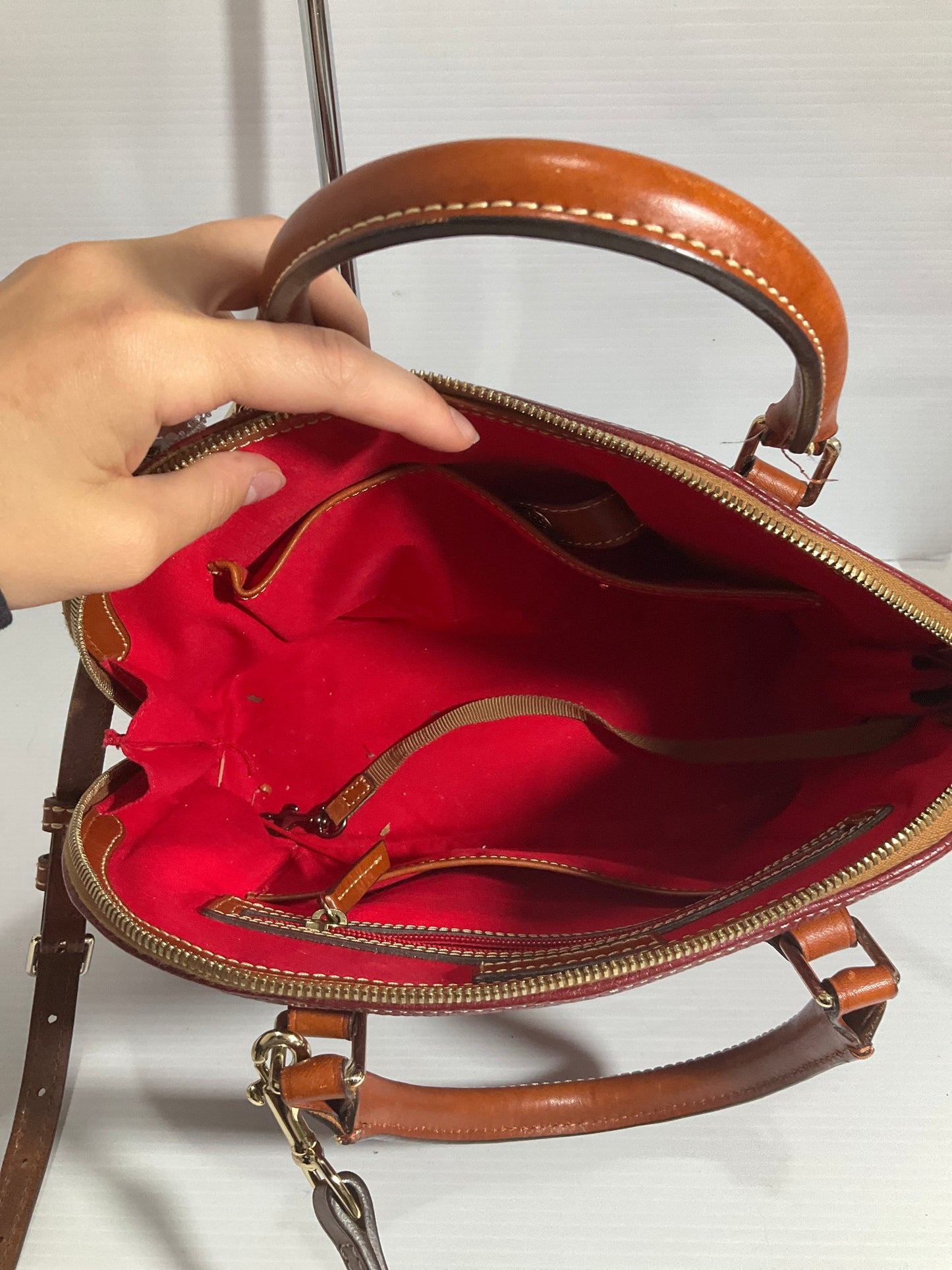 Handbag Designer By Dooney And Bourke In Red, Size:Medium