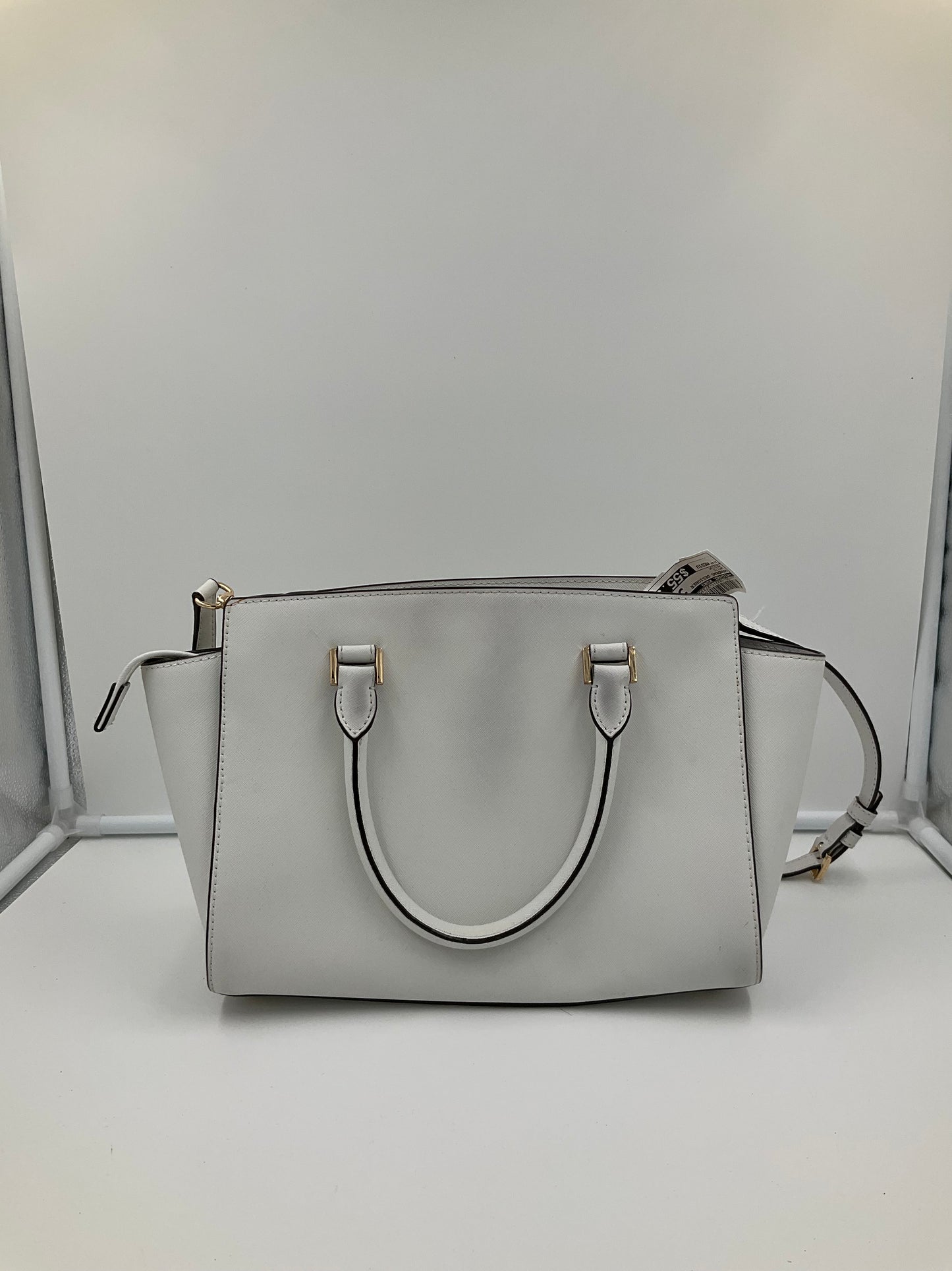 Handbag Designer By Michael Kors In White, Size:Medium