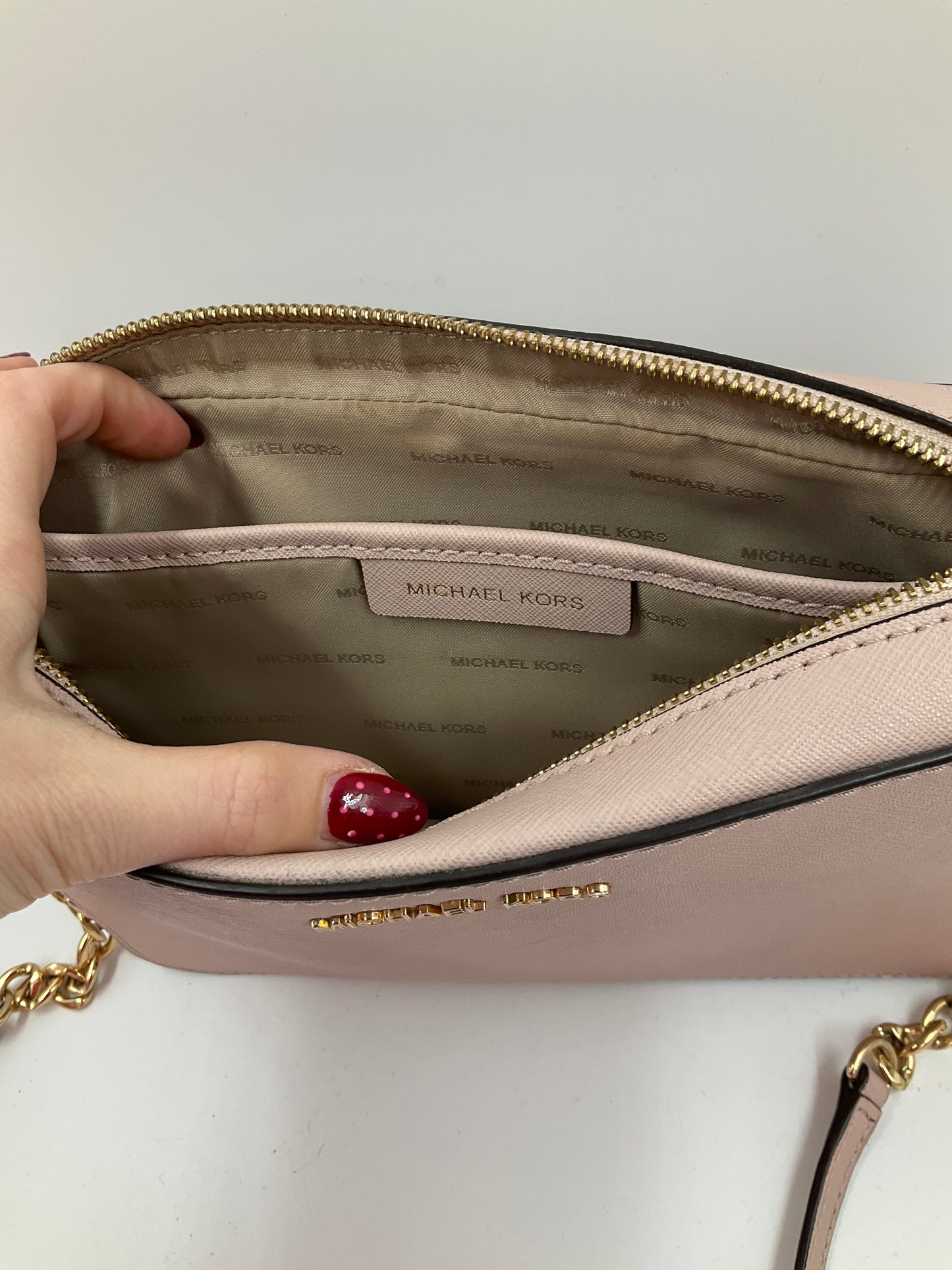 Crossbody Designer By Michael Kors In Tan, Size:Medium