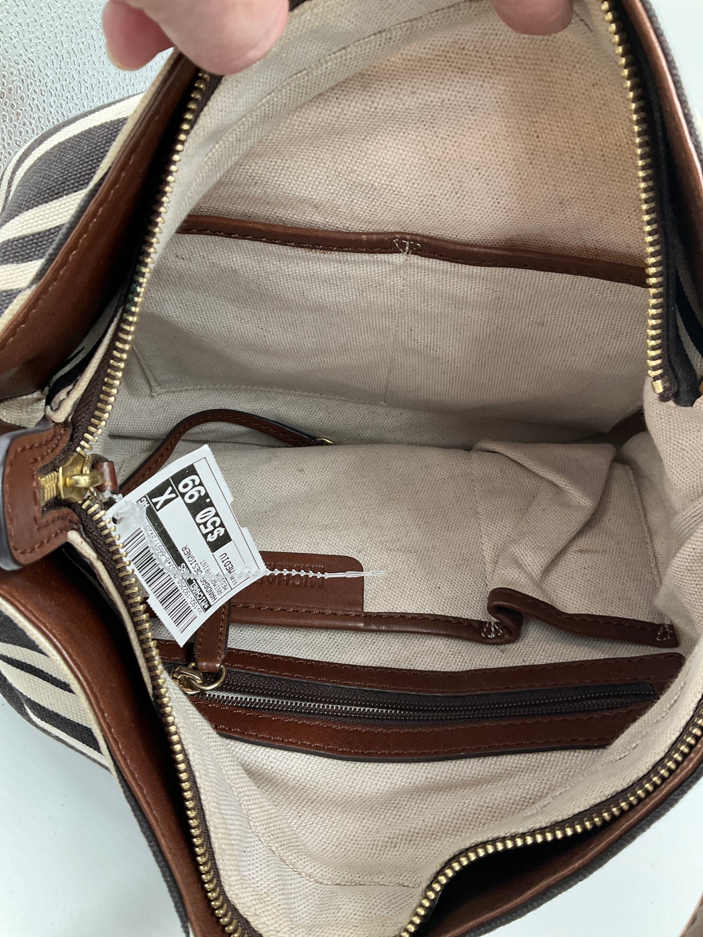 Handbag Designer By Michael Kors In Animal Print, Size:Medium