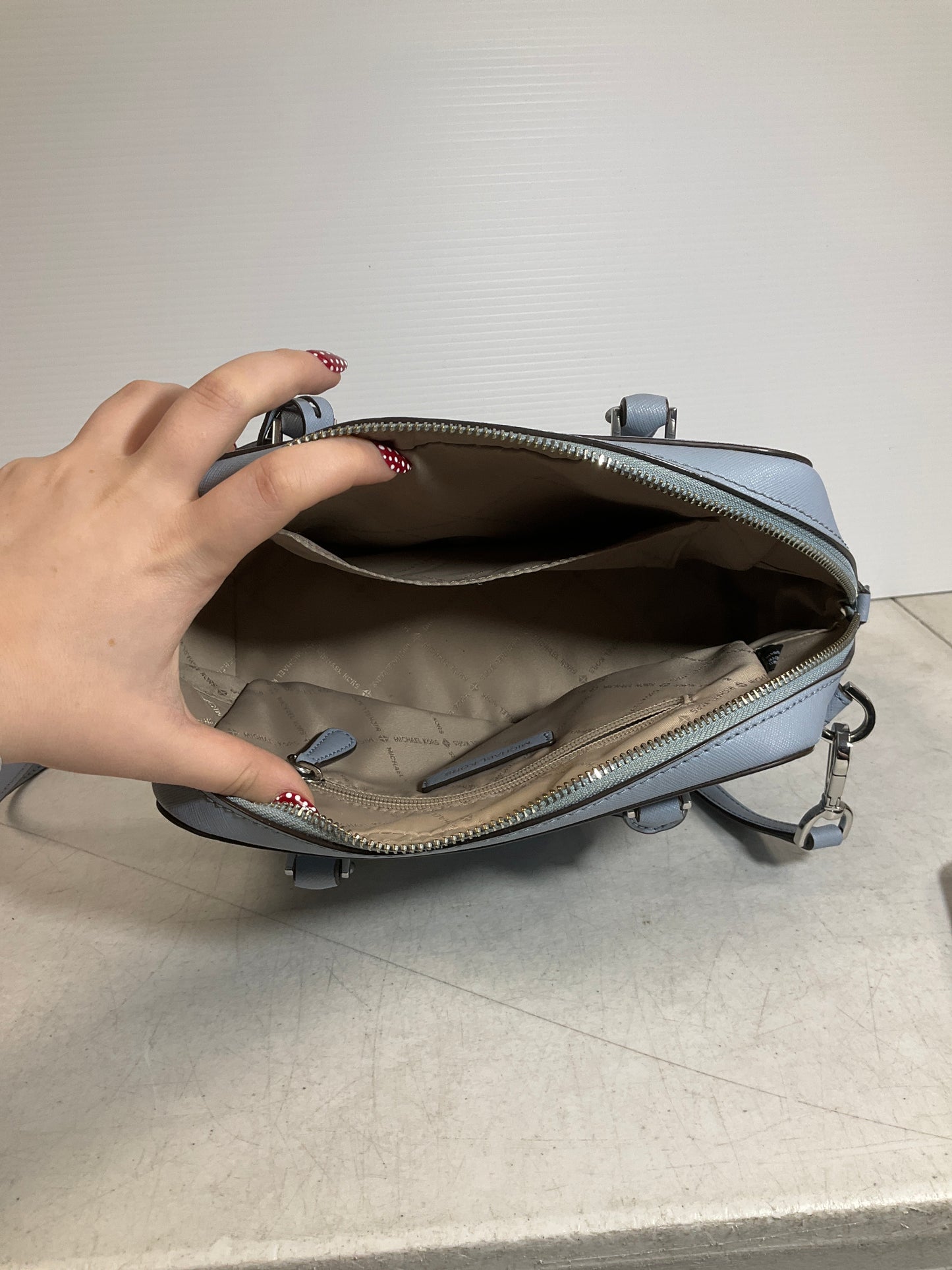 Crossbody Designer By Michael Kors In Blue, Size:Medium