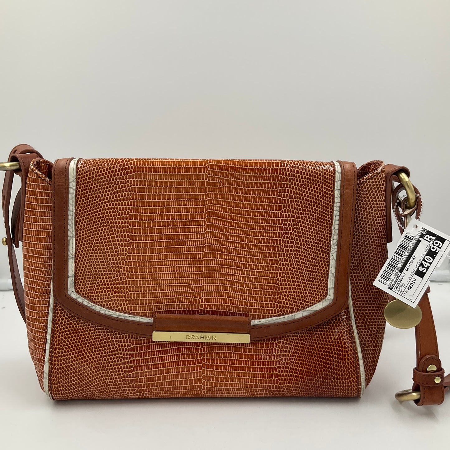 Crossbody Designer By Brahmin In Brown, Size:Medium