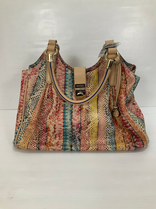 Crossbody Designer By Brahmin In Rainbow Print, Size:Medium