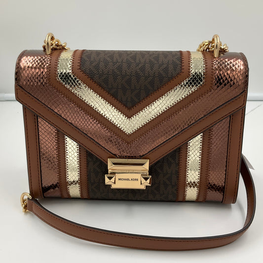 Crossbody Designer By Michael Kors In Brown, Size:Small