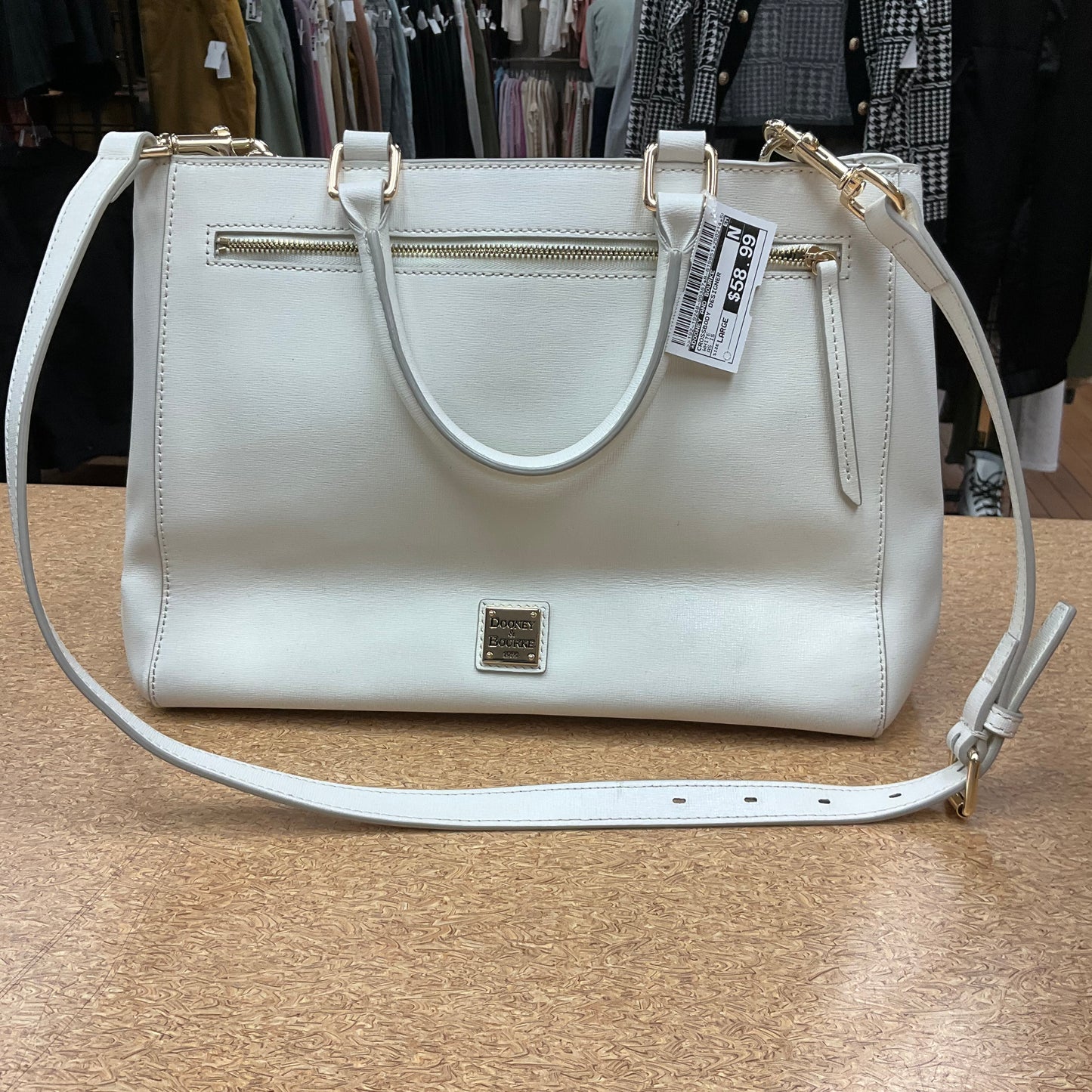 Crossbody Designer By Dooney And Bourke In White, Size:Large