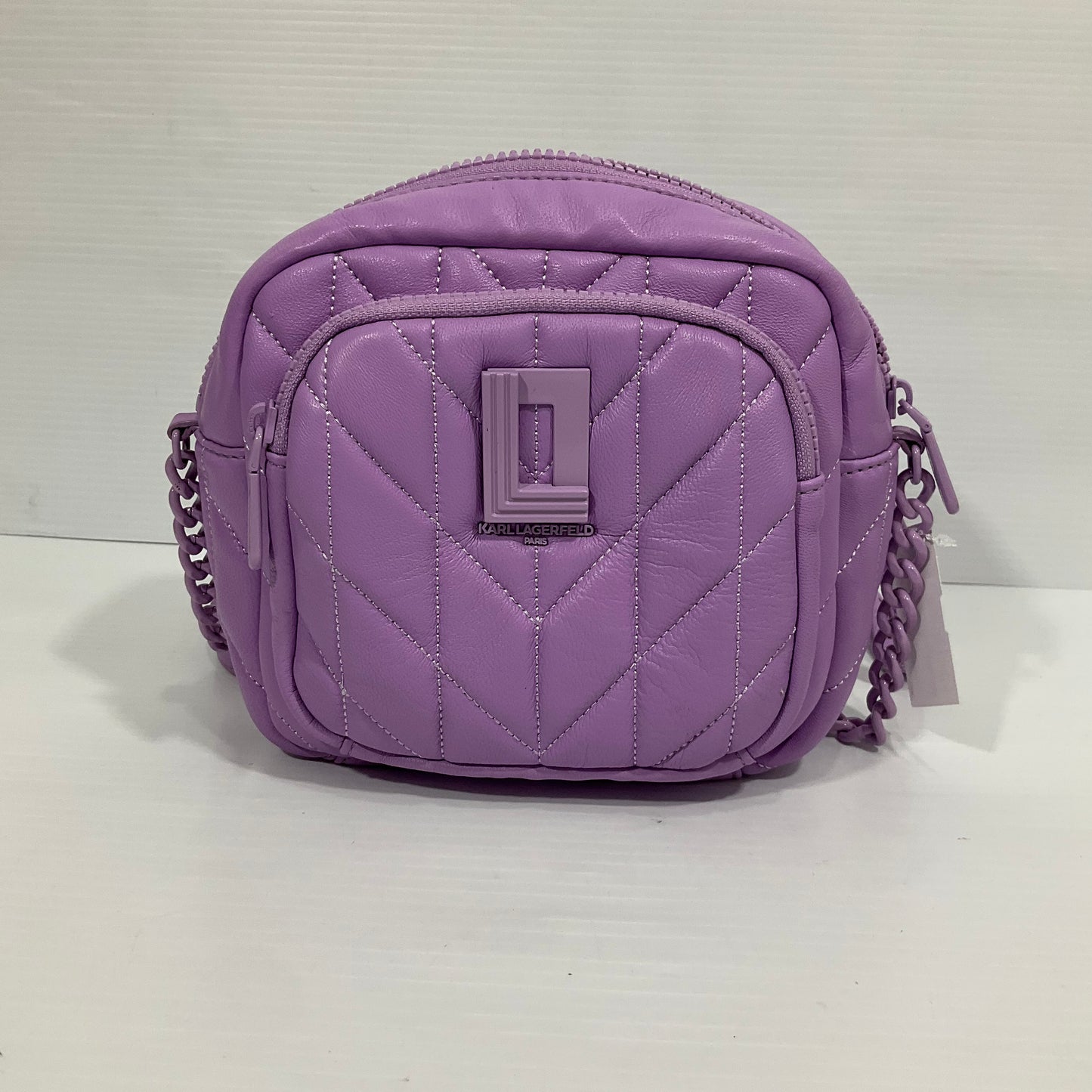 Crossbody Designer By Karl Lagerfeld In Purple, Size:Medium