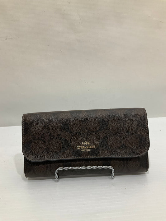 Wallet Designer By Coach In Black & Brown, Size:Large