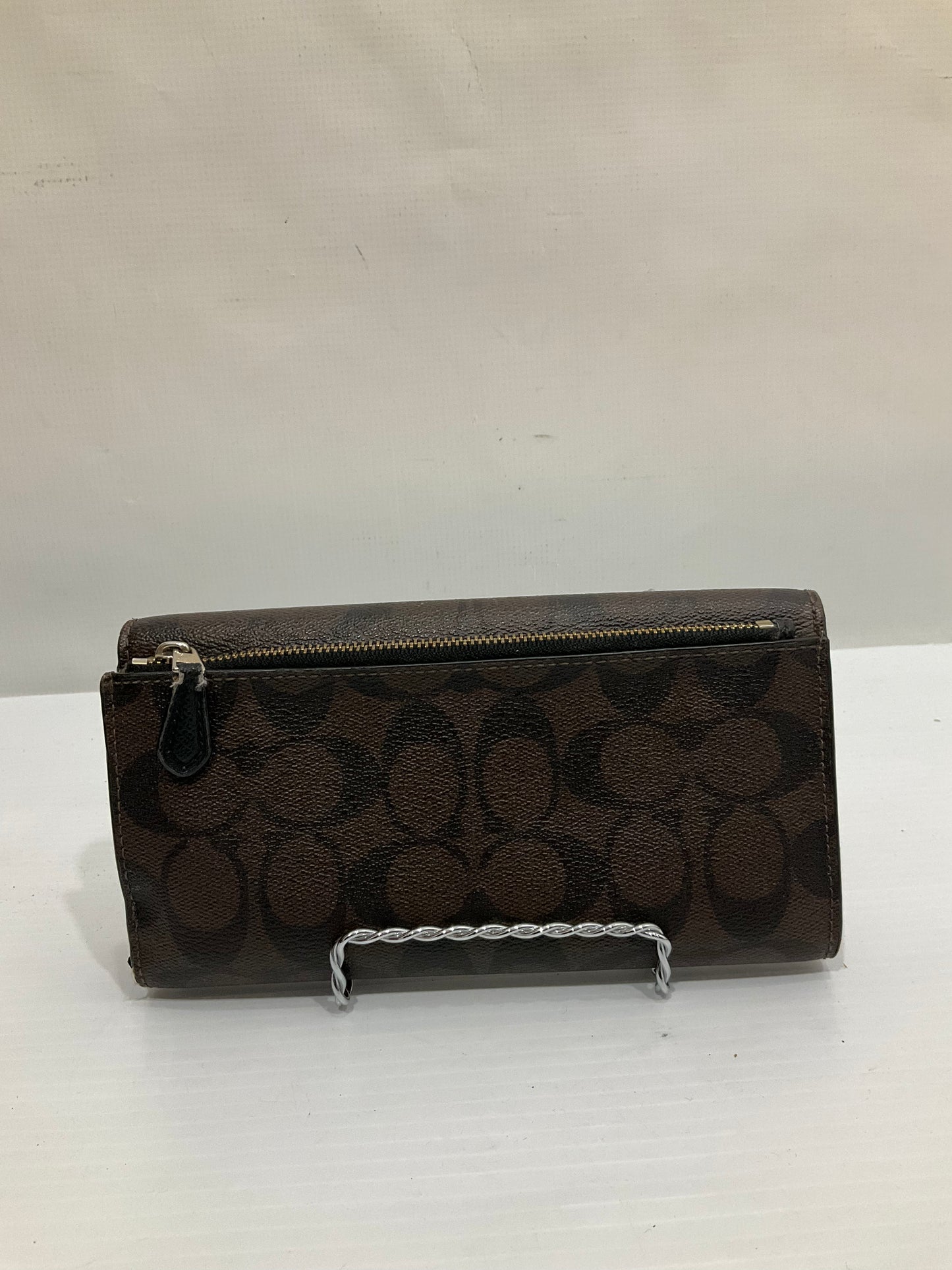 Wallet Designer By Coach In Black & Brown, Size:Large