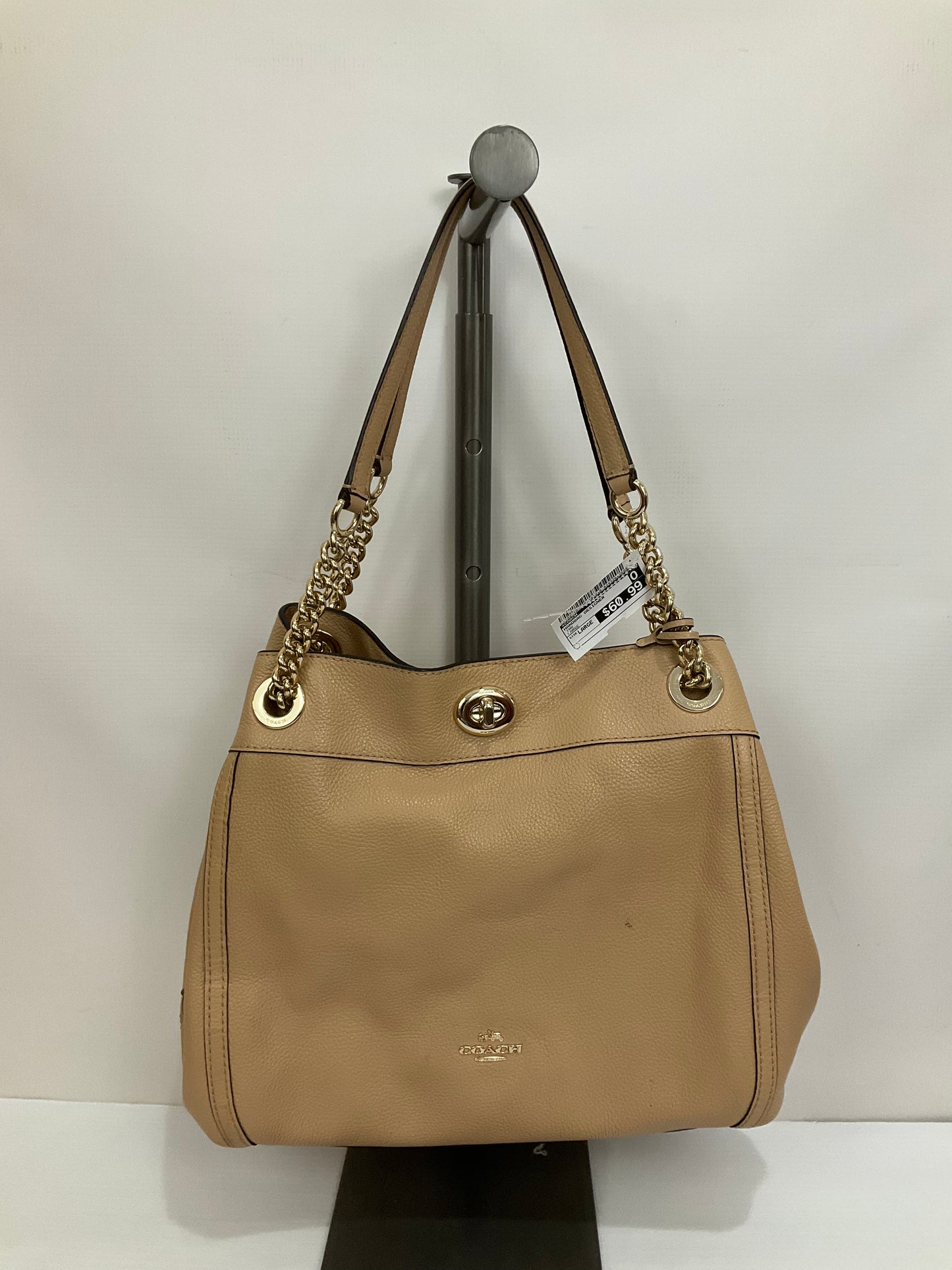 Handbag Designer By Coach In Tan, Size:Large