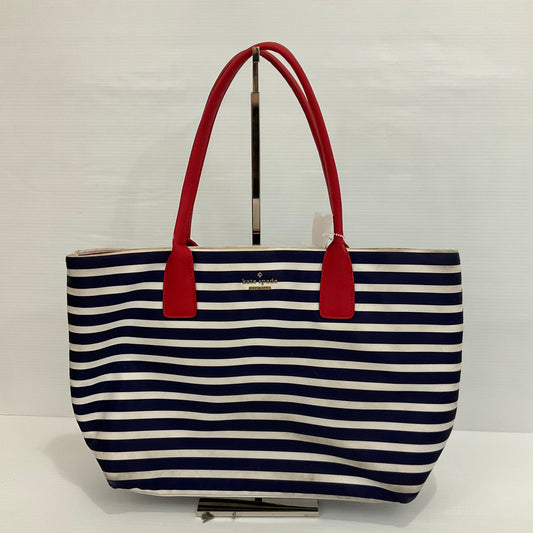 Handbag Designer By Kate Spade In Striped Pattern, Size:Medium