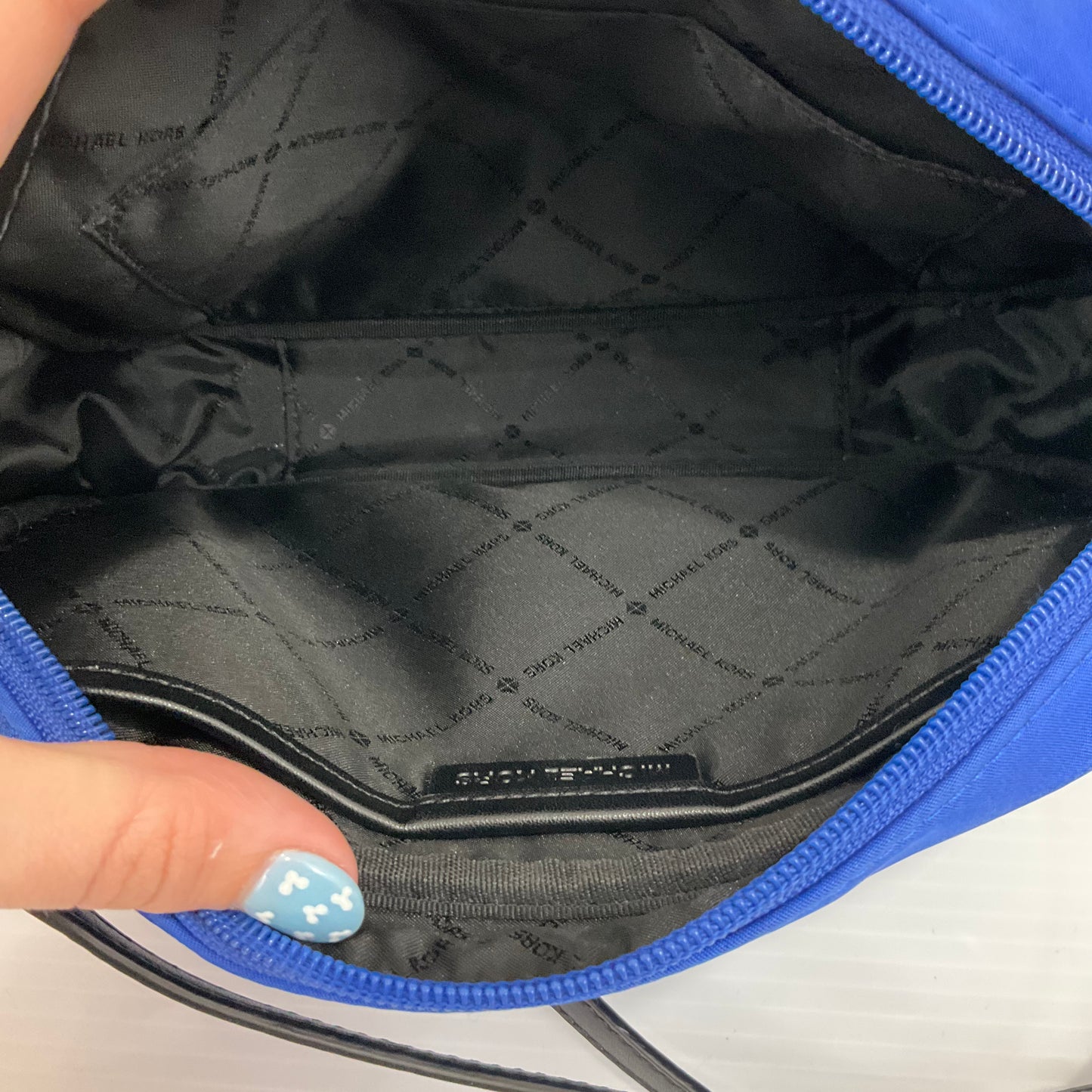 Crossbody Designer By Michael Kors In Blue, Size:Medium