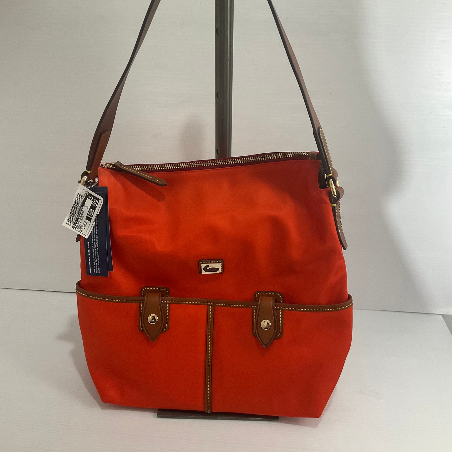 Handbag Designer By Dooney And Bourke In Brown & Orange, Size:Large
