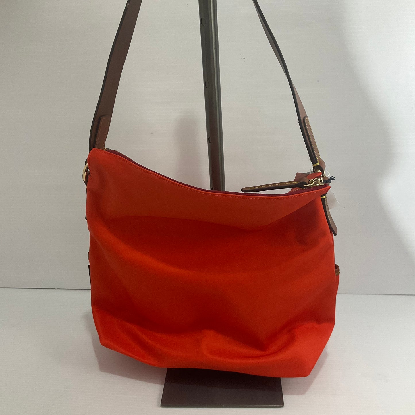 Handbag Designer By Dooney And Bourke In Brown & Orange, Size:Large