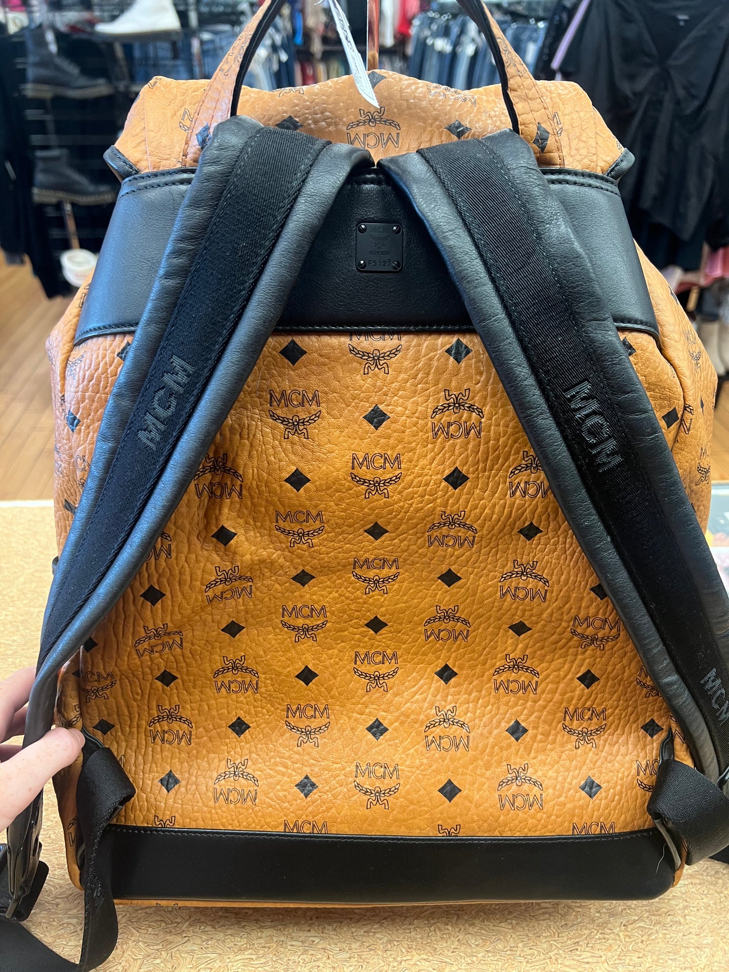 BACKPACK LUXURY DESIGNER by MCM In BROWN, Size: LARGE