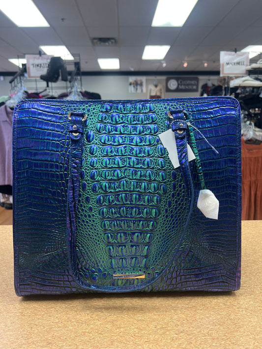 HANDBAG DESIGNER by BRAHMIN In GREEN & PURPLE, Size: LARGE