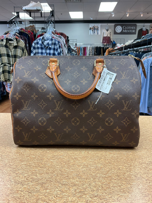 Handbag Luxury Designer By Louis Vuitton In Brown, Size:Medium