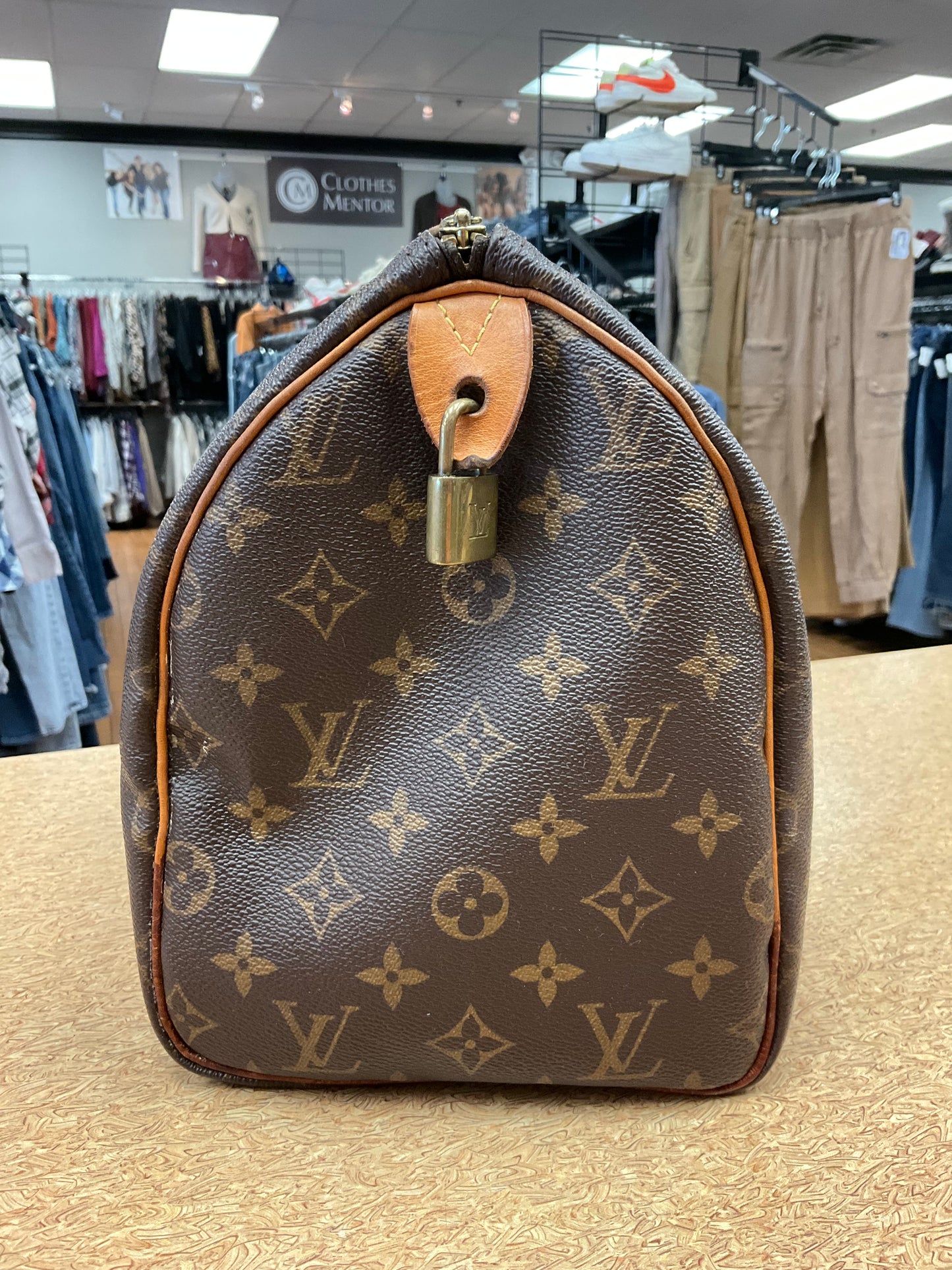Handbag Luxury Designer By Louis Vuitton In Brown, Size:Medium