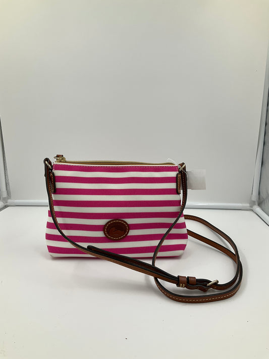 Crossbody Designer By Dooney And Bourke In Pink & White, Size:Small