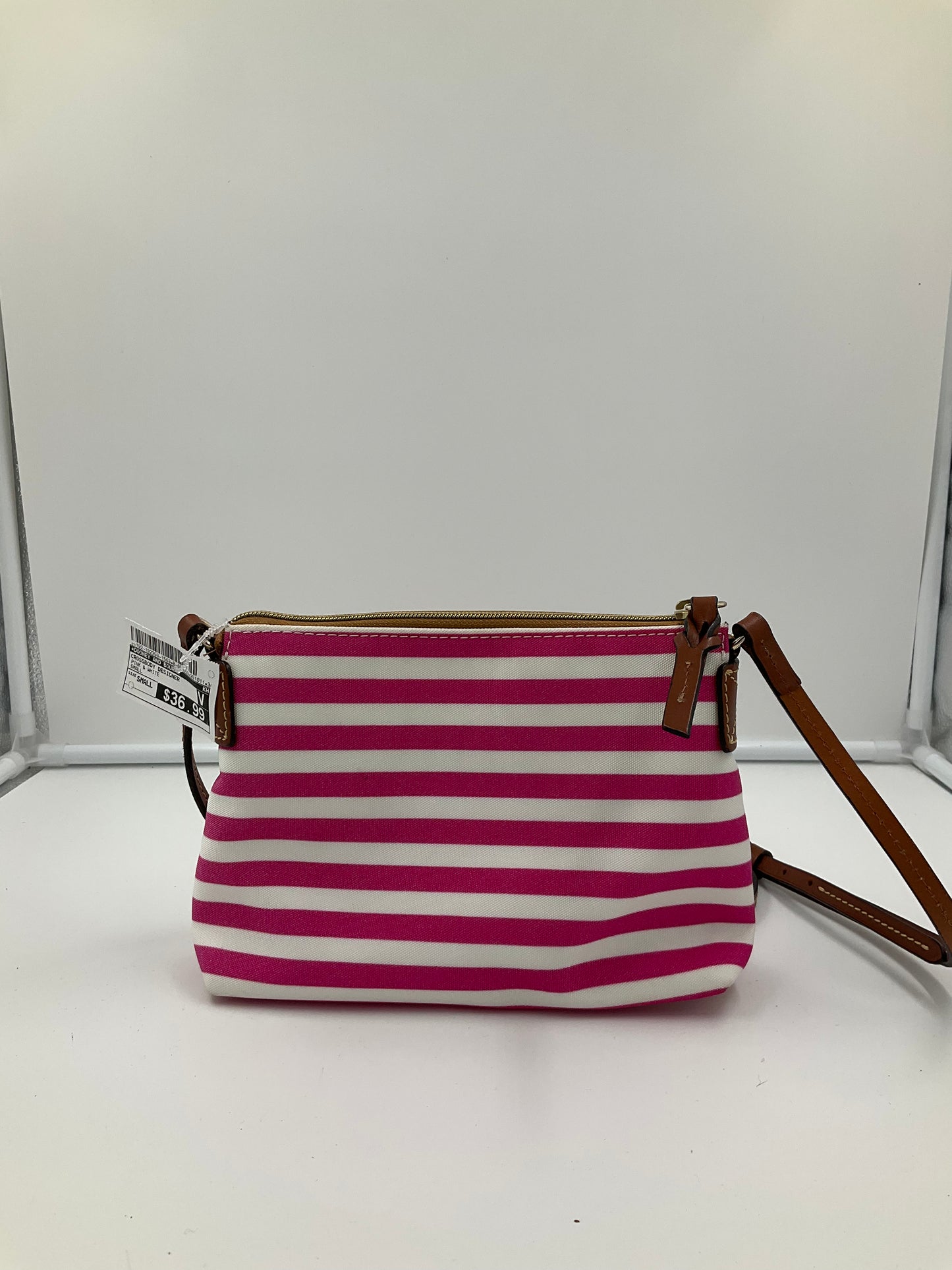 Crossbody Designer By Dooney And Bourke In Pink & White, Size:Small
