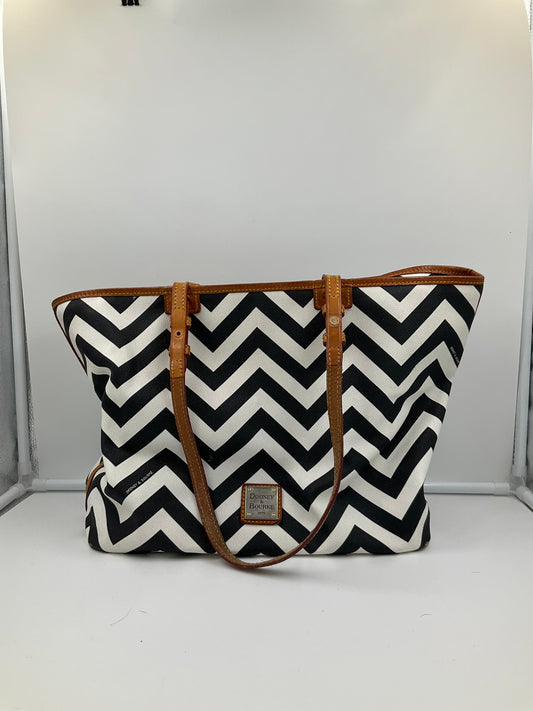 Handbag Designer By Dooney And Bourke In Black & White, Size:Medium